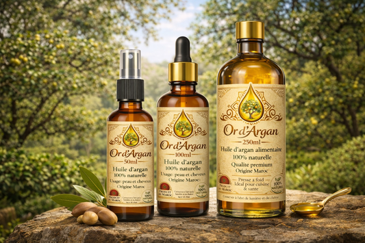 💛 Packs Huile d’Argan – Cheveux, Visage & Alimentaire | 100% Naturelle 🇲🇦