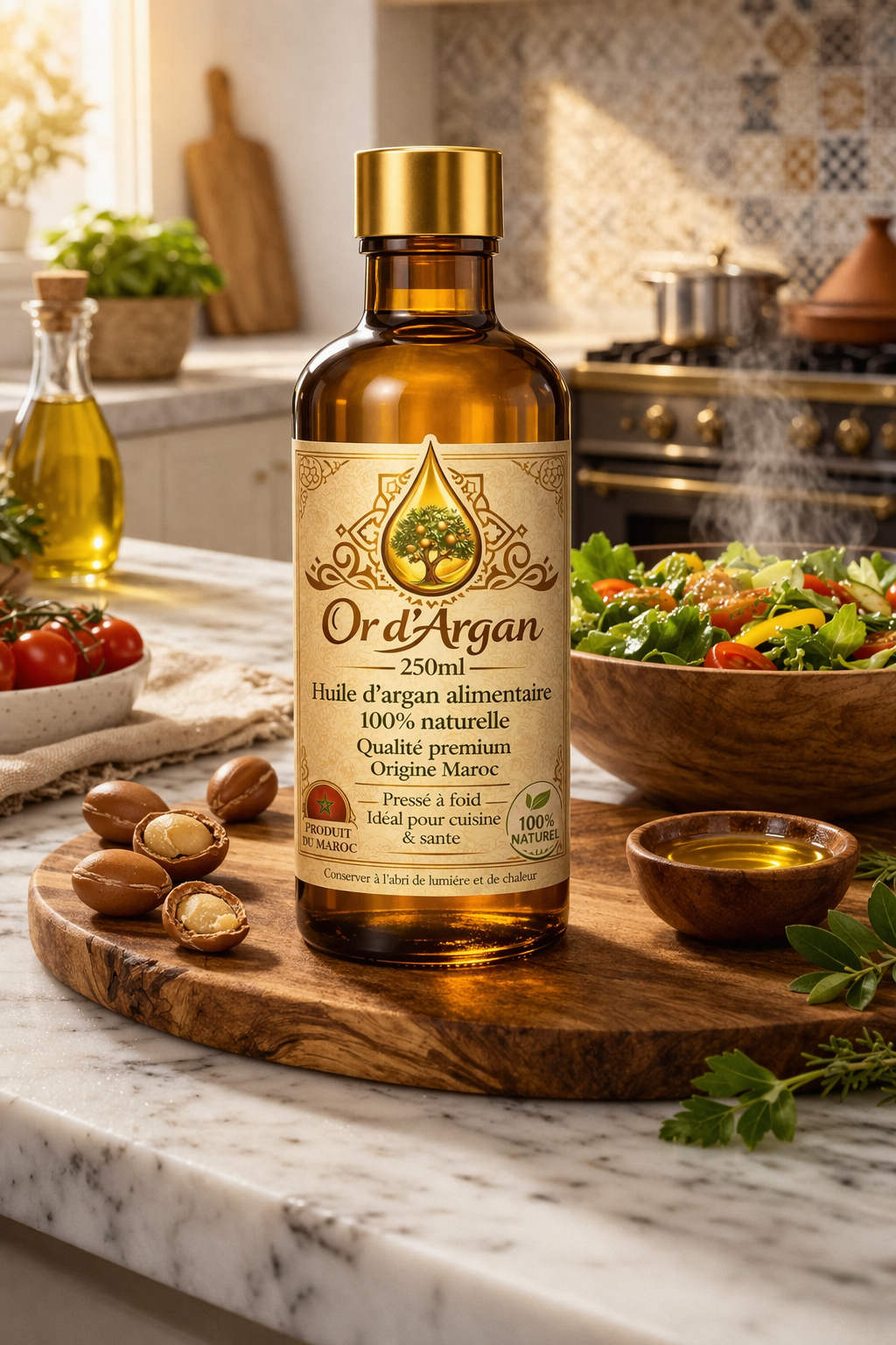 Huile d’Argan Alimentaire Bio – Pressée à Froid