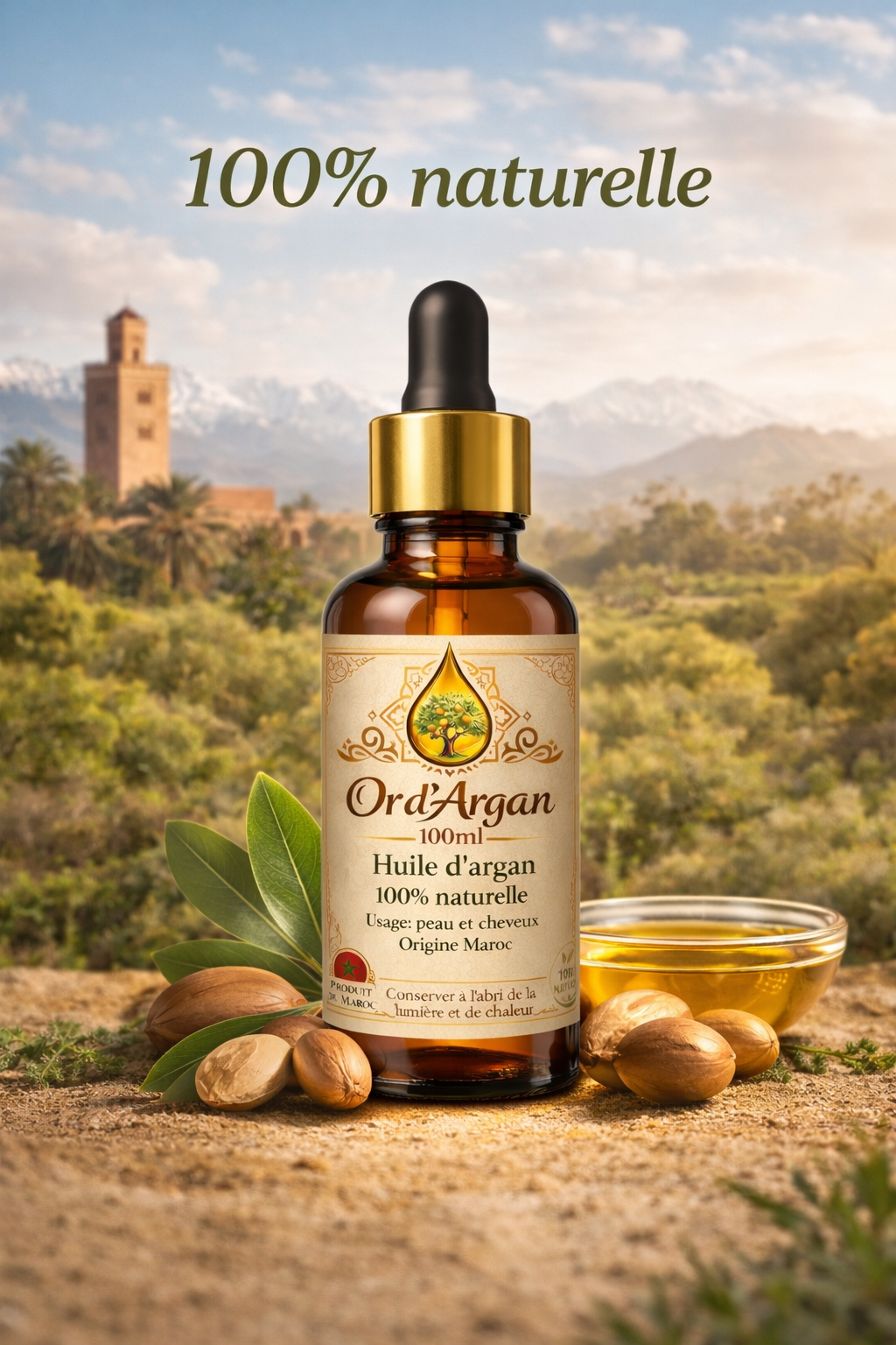 Huile d’Argan Visage & Corps – Hydratation Intense