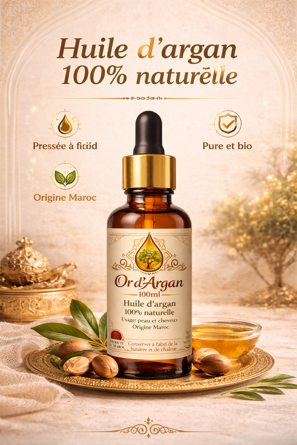 Huile d’Argan Visage & Corps – Hydratation Intense