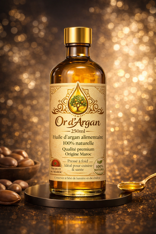 Huile d’Argan Alimentaire Bio – Pressée à Froid